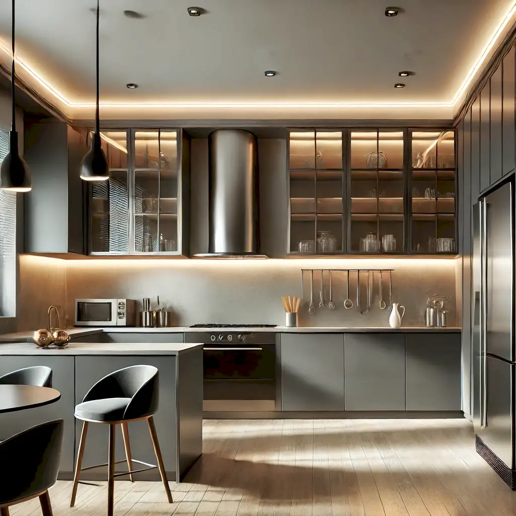 DALL·E 2025-02-15 00.48.03 - A fully renovated modern kitchen with sleek cabinets, shiny countertops, stylish lighting, and brand-new appliances. The walls are freshly painted, an